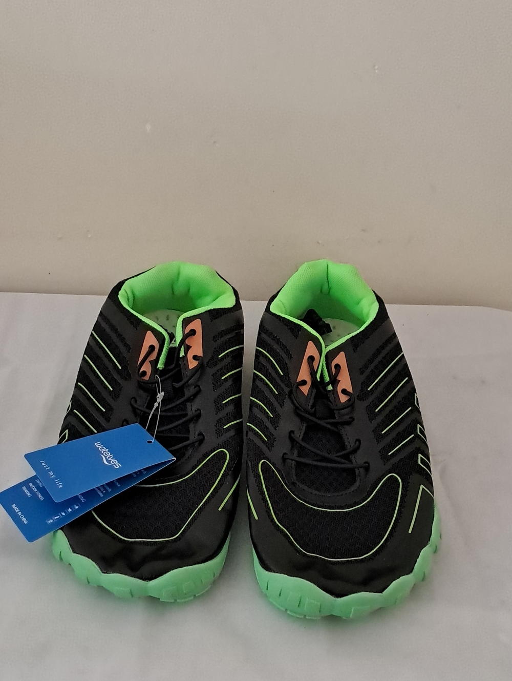 Men's Black Athletic Shoes & Neon Green Accents